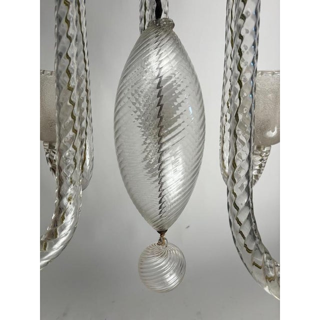 1950s Large Five-Arm Murano Glass Chandelier by Ercole Barovier, Italy, 1950s For Sale - Image 5 of 17