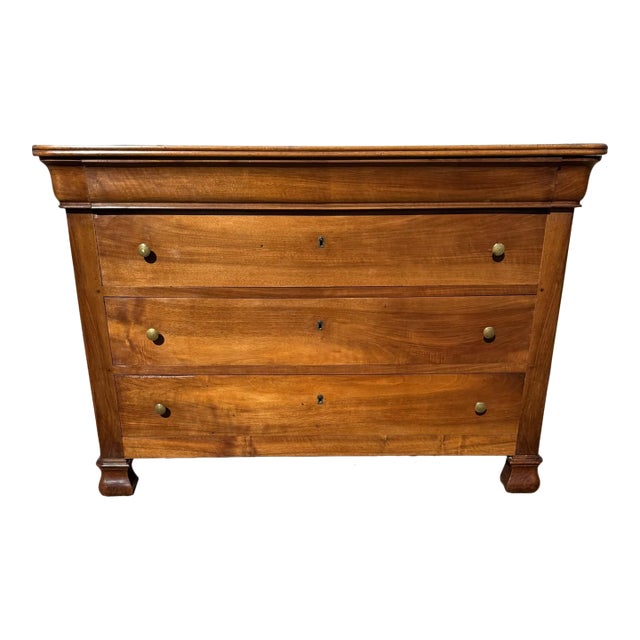 Large 19th Century Louis Philippe Solid Walnut Chest of Drawer / Commodes For Sale