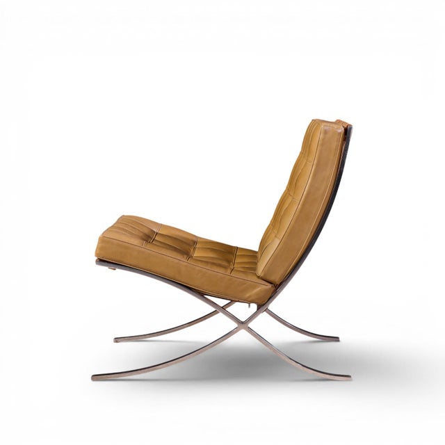 Metal Mies Van Der Rohe for Knoll Mid Century Barcelona Lounge Chairs - Pair For Sale - Image 7 of 13