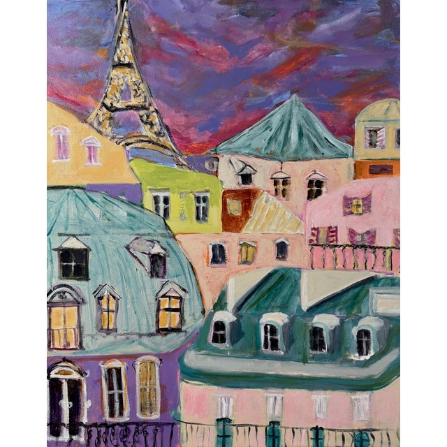 Twilight in Paris Impressionist - Unframed For Sale - Image 4 of 4