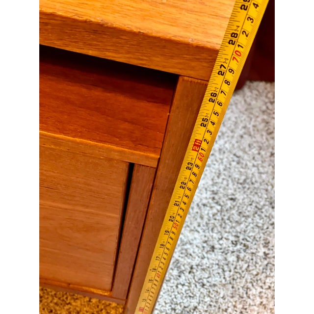 Wood Mid Century Modern Teak Executive Office Desk For Sale - Image 7 of 10