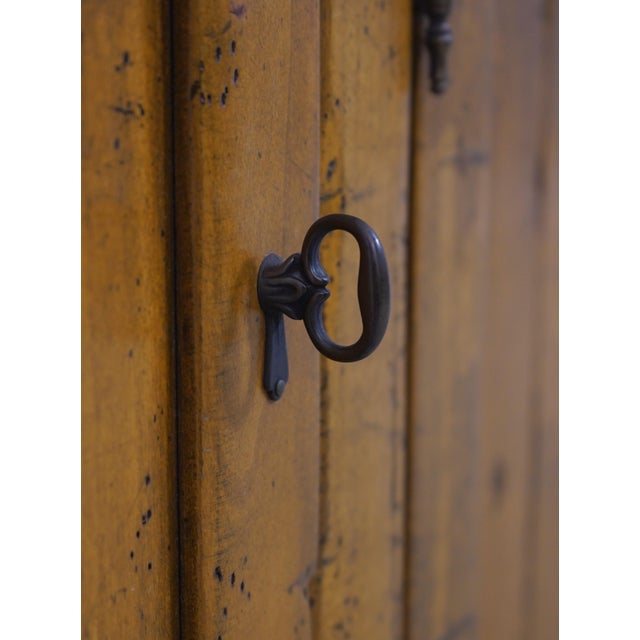 Brown Guy Chaddock Distressed Finish Step Back Hutch For Sale - Image 8 of 18