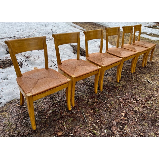 Create an aura of natural relaxation with this set of six (6) authentic, Bausman Furniture dining chairs. Bausman is known...