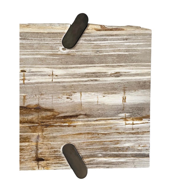 Petrified Wood & Bronze Console Table For Sale - Image 9 of 12