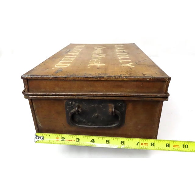 Hand Made Antique Mid 19th Century Grain Painted Steel Cash & Document Box For Sale - Image 11 of 13