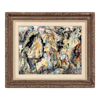 Unknown, Gorgeous Abstract Expressionist Ink and Watercolor Composition For Sale