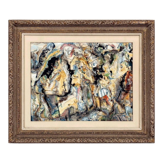 Unknown, Gorgeous Abstract Expressionist Ink and Watercolor Composition For Sale