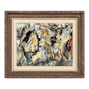 Unknown, Gorgeous Abstract Expressionist Ink and Watercolor Composition