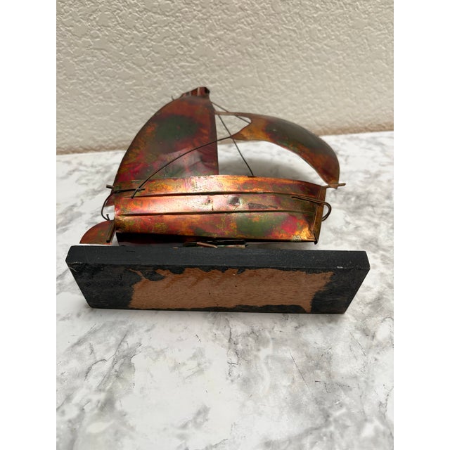 Midcentury Brutalist Copper Sculptural Sailboat For Sale In Sacramento - Image 6 of 8