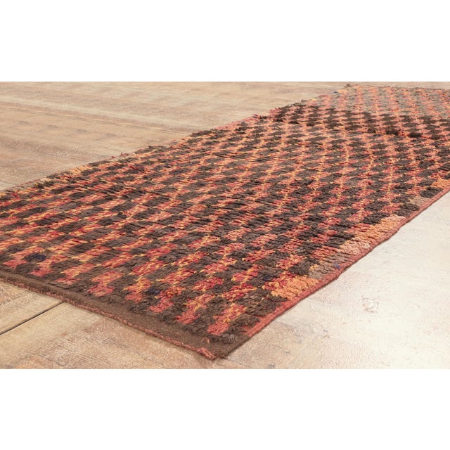 Red Vintage Boujad Moroccan Rug, 03'07 X 09'02 For Sale - Image 8 of 10
