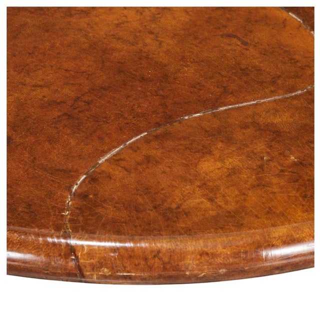 Paul M. Jones Mid Century Modern Round Goatskin and Aluminum Side Table For Sale - Image 4 of 4