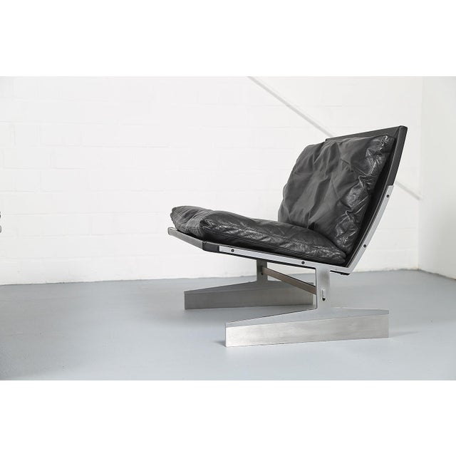 Mid-Century Modern Vintage Leather Sofa and Bo-561 Chair by Preben Fabricius & Jørgen Kastholm, 1960s, Set of 2 For Sale - Image 3 of 18