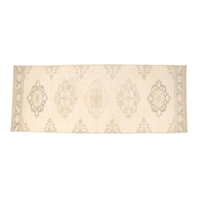 1960s Neutral Modern Farmhouse Decor Rug For Sale