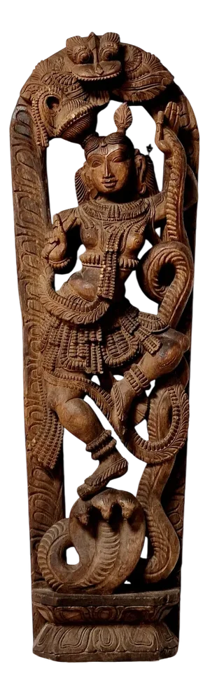 Asian Artist, Sculpture of Vishnu, Early 19th Century, Wood