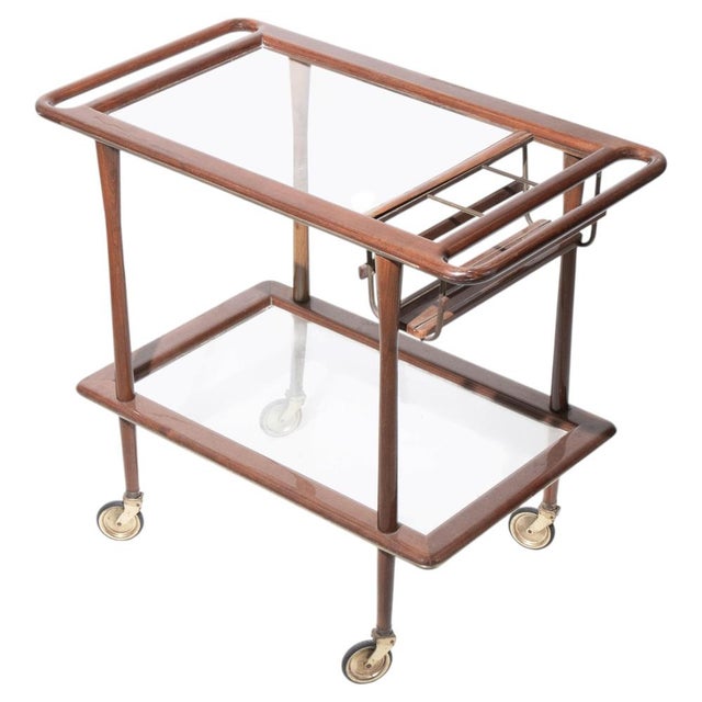 Brown Mid-Century Modern Bar Cart by Cesare Lacca for Cassina, Italy, 1950s For Sale - Image 8 of 8