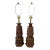 Vintage Large Ceramic Brown Drip-Glazed Retro Pottery Table Lamps - a Pair For Sale