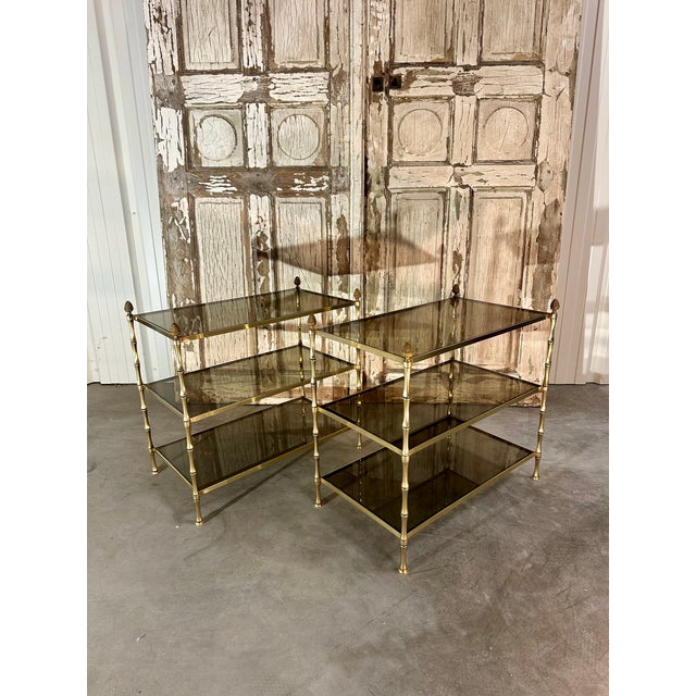 Side Tables attributed to Maison Baguès, 1950, Set of 2 For Sale - Image 4 of 11