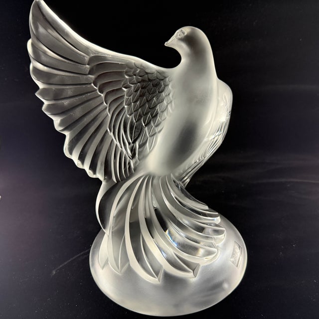 1990s 1990s Lalique ‘Dea’ Dove Large Sculpture French Crystal Sculpture France Signed For Sale - Image 5 of 10