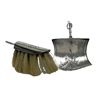 Dutch Silver Miniature Sweeper and Dustpan by Anne Venema, Sneek, Set of 2 For Sale