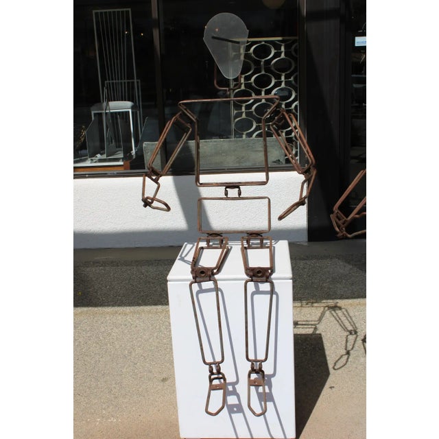 Pair of 1990s Articulated Metal Figures For Sale In Palm Springs - Image 6 of 13