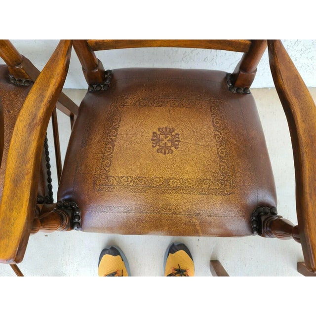 Lancashire Leather Dining Chairs by Theodore Alexander - Set of 4 For Sale - Image 12 of 13