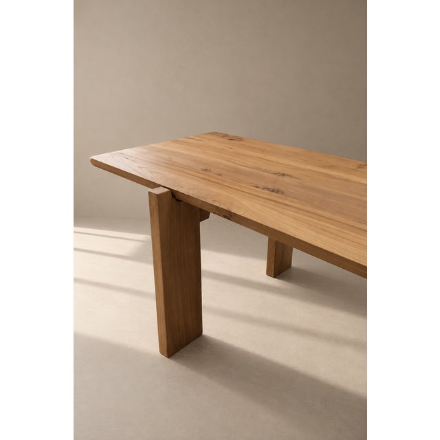 Wood Large Brutalist Elm Dining Table by Luigi Gorgoni, 1970s For Sale - Image 7 of 11