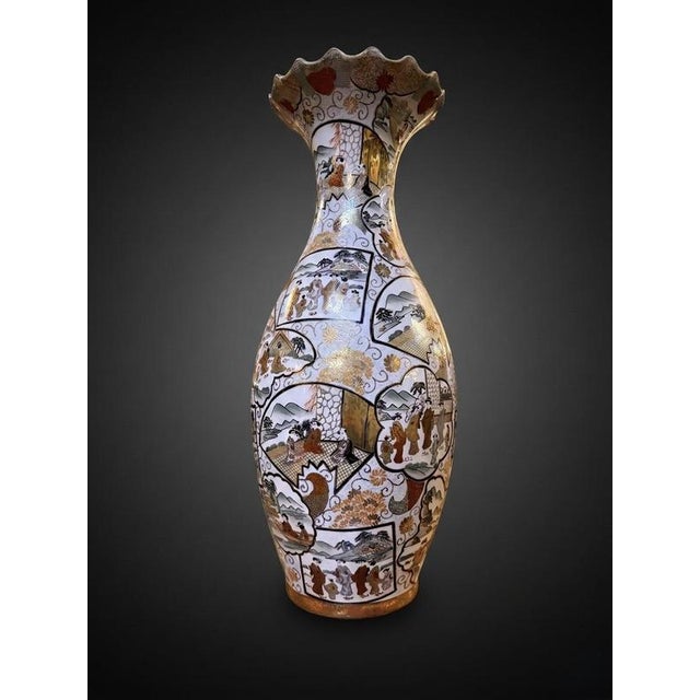 Large Antique Japanese Kutani Style Vase, 1900s For Sale - Image 4 of 4