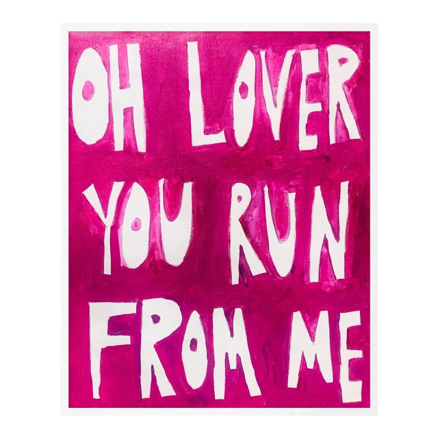 Oh Lover You Run From Me by Virginia Chamlee in White Frame, XS Art Print For Sale