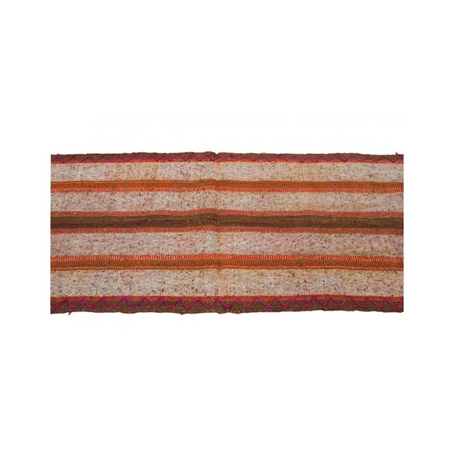 Orange & Brown Vintage Kilim Runner - 2`5″ X 6`11″ Ft. For Sale - Image 4 of 6