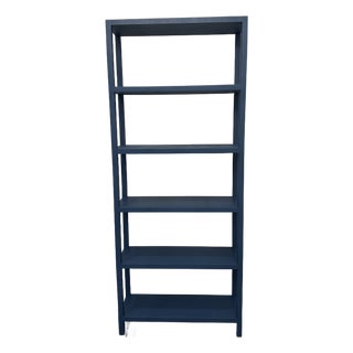 Brand New 32" True Navy Linen Jake Bookcase by Made Goods For Sale