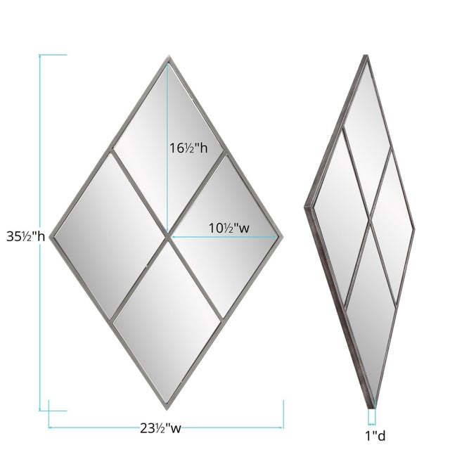 Diamond Windowpane Mirror For Sale In Chicago - Image 6 of 7