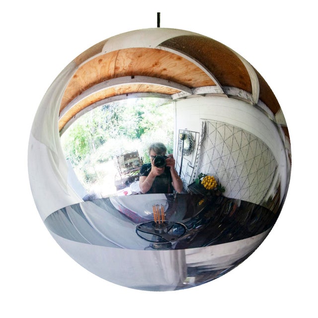 Tom Dixon Vintage Tom Dixon; Mirror Ball Chrome Pendant Light For Sale - Image 4 of 6