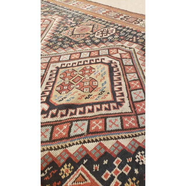 Antique Shirvan Rug, Hand Knotted, Wool Oriental Rug Navy Blue, Red, Beige, Grey For Sale - Image 13 of 16