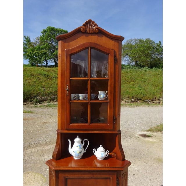 1980s Vintage Glass Corner Display Cabinet, 1980s For Sale - Image 5 of 18