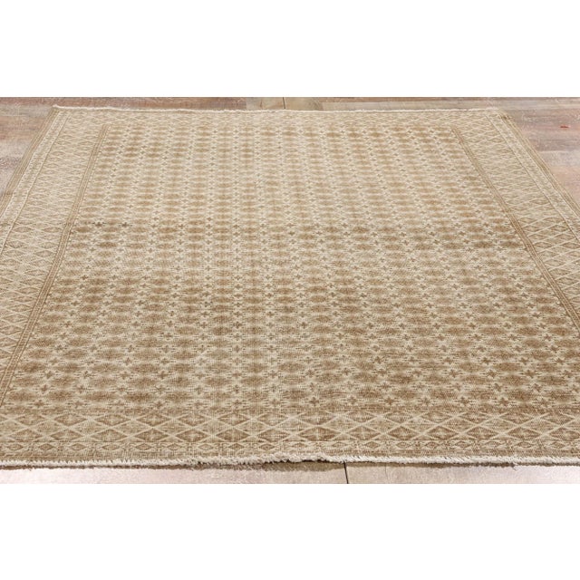Brown Vintage Turkish Sivas Rug - 04'00 X 05'06 For Sale - Image 8 of 9