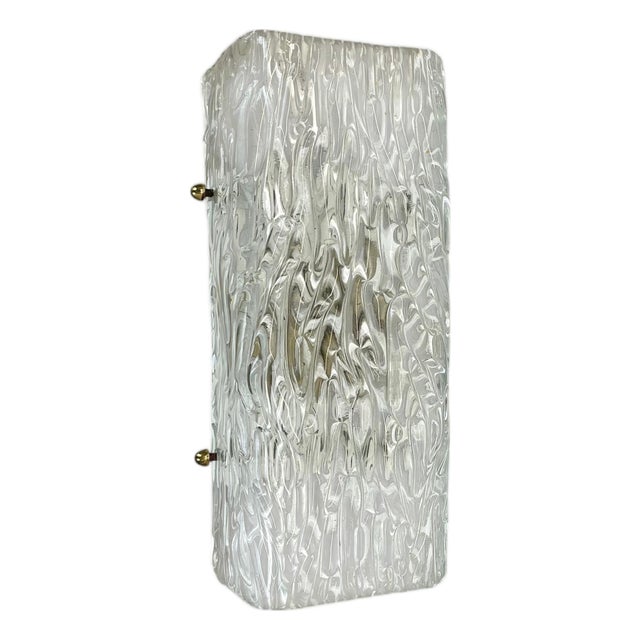 Hollywood Regency Cubic Ice Glass Wall Light from Kalmar Leuchten, 1960s For Sale