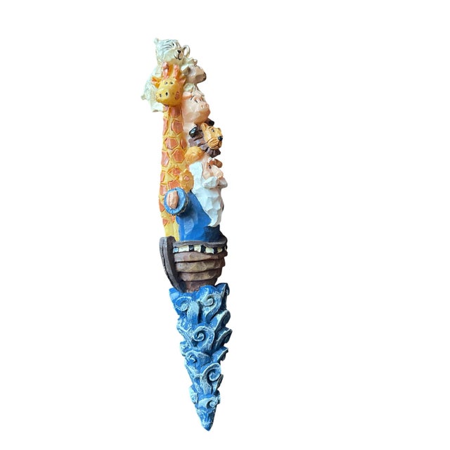 Folk Art 1990s Attributed to David Frykman Noah’s Ark Stacked Ornament For Sale - Image 3 of 4