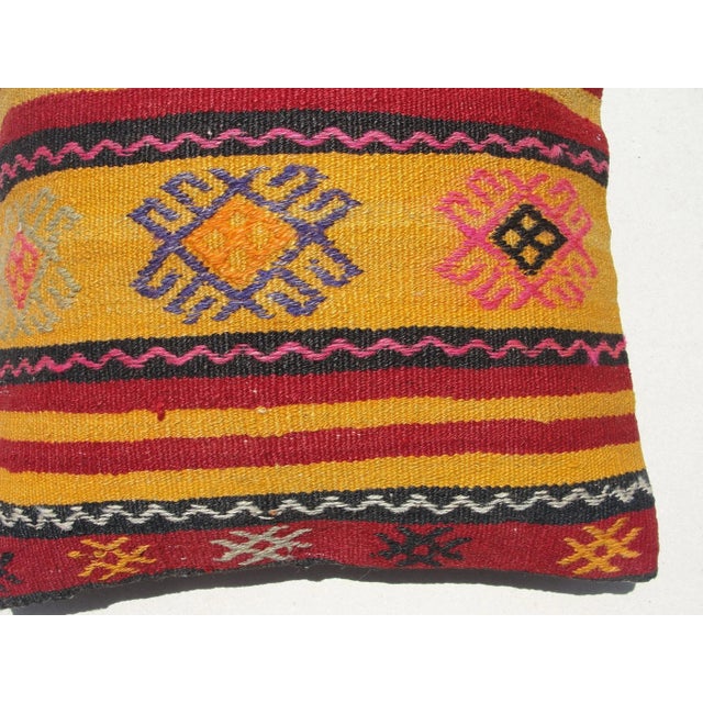 Yellow Turkish Kilim Decorative Pillow Cover For Sale - Image 8 of 13
