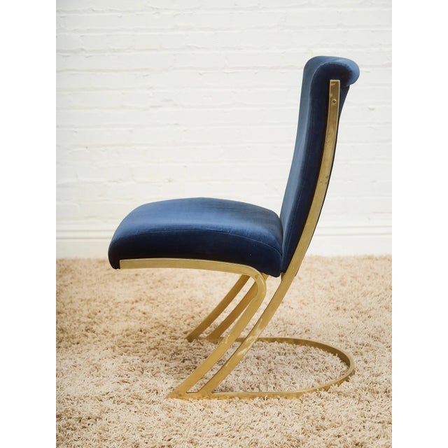 Mid-Century Navy Blue Chairs Set of Six For Sale In Los Angeles - Image 6 of 7