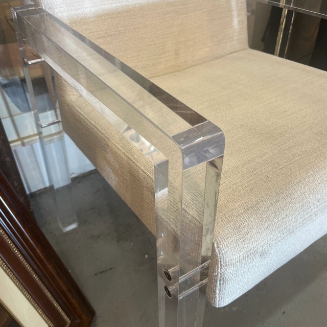 Early 21st Century Vintage Contemporary Bernhardt Lucite Arm Chair For Sale - Image 5 of 12