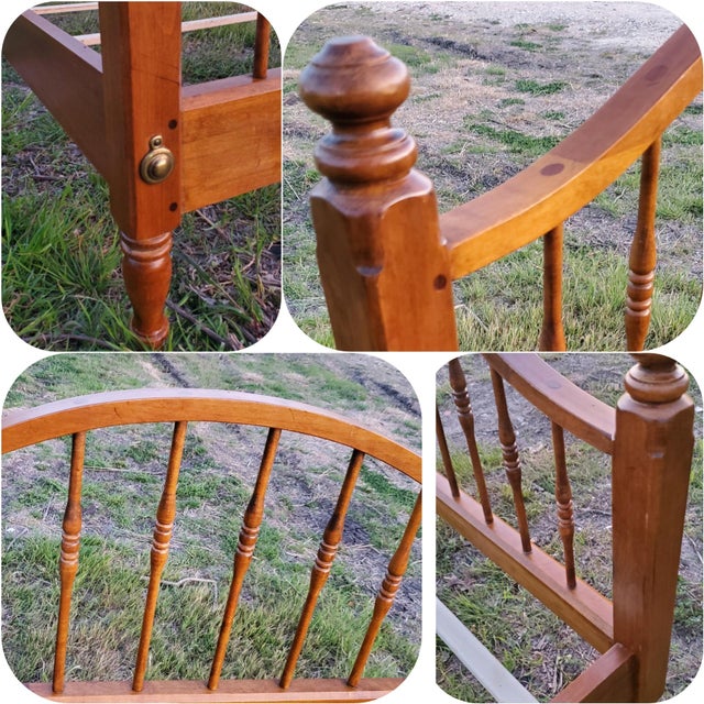 Ethan Allen Circa 1776 Spice Maple Wood Twin Spindle Bed Chairish