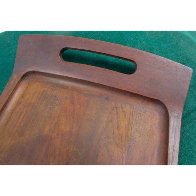 Dansk Dansk International Designs Ltd Jhq Large Teak Tray Mid Century Modern Home Decor For Sale - Image 4 of 8