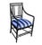 1950s Antique Faux Bamboo Armchairs in Black Lacquer and Striped Velvet Upholstery - Set of 2 For Sale - Image 11 of 13
