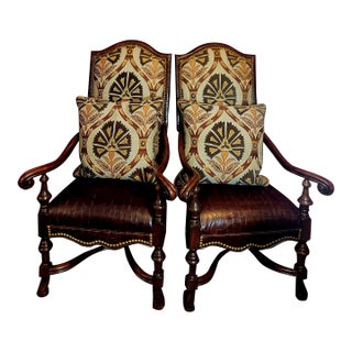 King Throne Chairs- Set of 2 For Sale