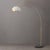 Mid-Century Modern 1960s 92" Adjustable White and Gold Mid Century Floor Lamp - Modern Arc Lamp, Weathered Brass, Dimmable, Black Marble Base For Sale - Image 3 of 5