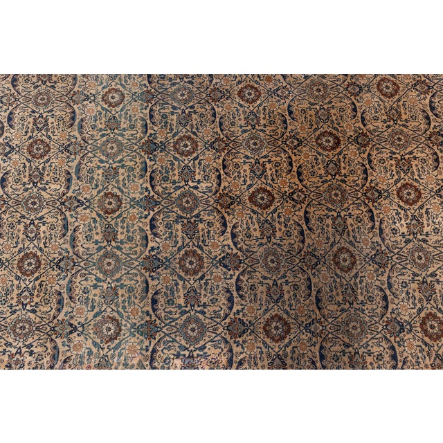 19th Century Authentic 19th Century Persian Tabriz Handmade Wool Carpet For Sale - Image 5 of 9