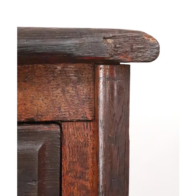 Antique Industrial Quarter Sawn Storage Oak Cabinet For Sale - Image 12 of 16