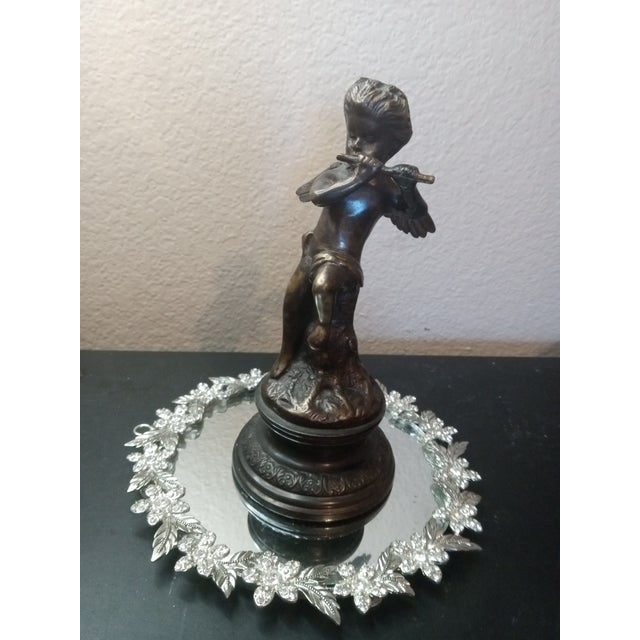 1950s Exquisite Art Nouveau France Solid Bronze Musical Cherub Angel Figurine For Sale In Dallas - Image 6 of 7