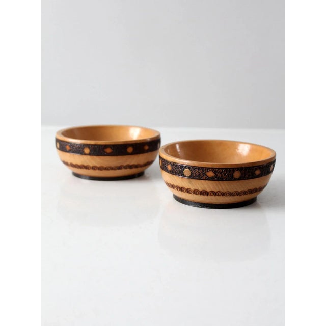 Vintage Wooden Bowls Pair For Sale - Image 6 of 11