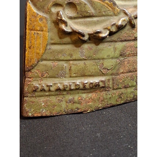 Antique Cast Iron Battleship Oregon Still Penny Bank J&e Stevens Green Paint 1898 For Sale In Boston - Image 6 of 14